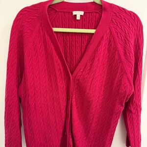Talbots ,Raspberry Color, cardigan sweater, XL